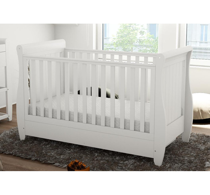 BabyMore Stella Sleigh Dropside Convertible Cot Bed Wayfair.co.uk